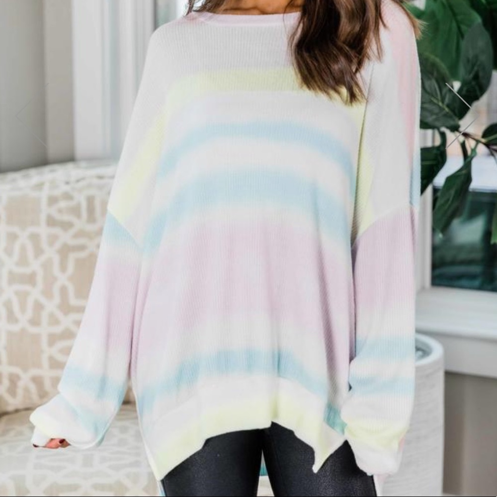 Pink Lily- All The Love You Need Tie Dye Pullover